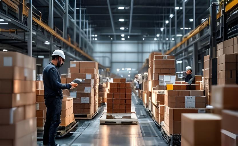 Inspección final y empaque de ladrillos sobre línea de producción con operarios revisando calidad